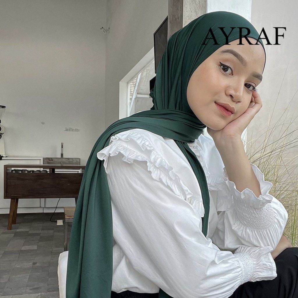 hijab pashmina ceruty bebydoll/hijab pashmina ceruty bebydoll warna hijau botol size 180x75
