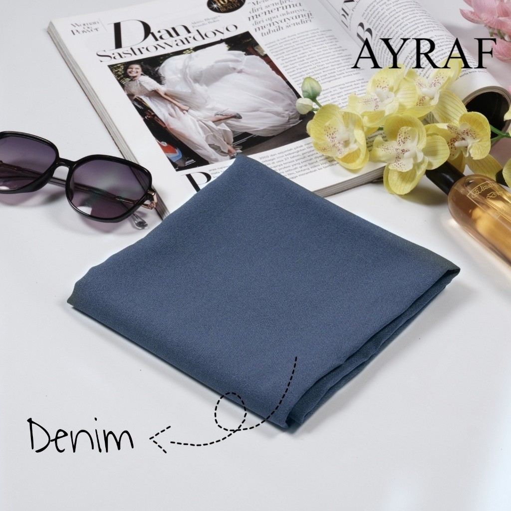 Kerudung Hijab Segiempat Paris Premium warna biru denim/Hijab Segiempat Terbaru Paris Premium warna 