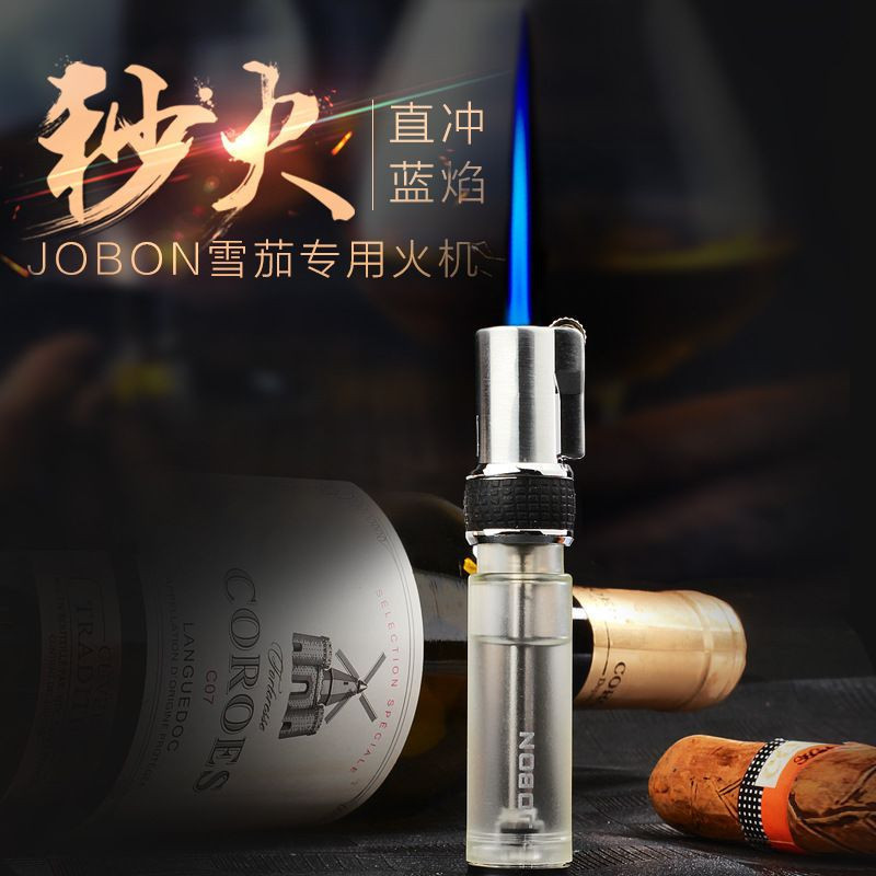 Jobon ZB-998 Korek Api Gas Torch Jet Flame Windproof Transparan Refill Butane Adjustable Flame