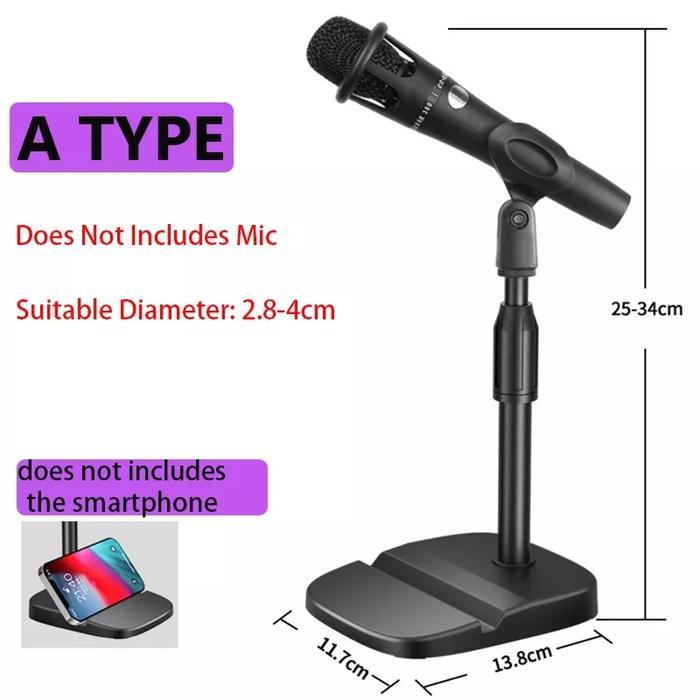 Stand Mic Dekstop dudukan HP Ponsel adjustable mikrofon adapter 3/8 - Stand Mic Hp
