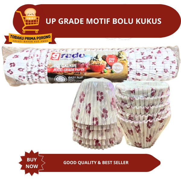 CUP GRADE MOTIF BOLU KUKUS - cup kertas - cup roti - cup kukus