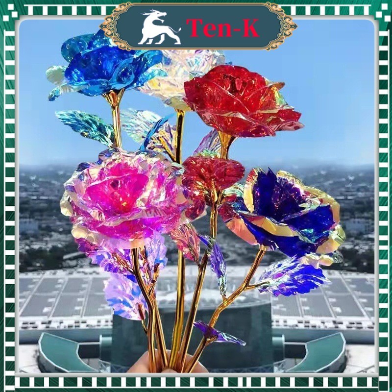 Bunga Mawar Artificial / Dekorasi Bunga Mawar / Gold Foil Rose