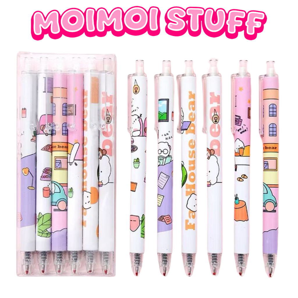 MM - Pulpen 0.5mm Set Isi 6 Pcs H1145 Pena Tinta Gel Standar Kartun Doraemon Alat Tulis Sekolah Dan 