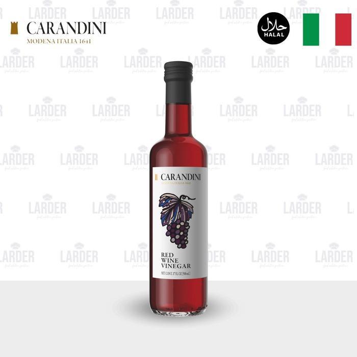 CARANDINI Cuka Anggur Merah 500ml Impor Halal Made in Italy Rasa Seimbang & Manfaat Kesehatan Cocok 