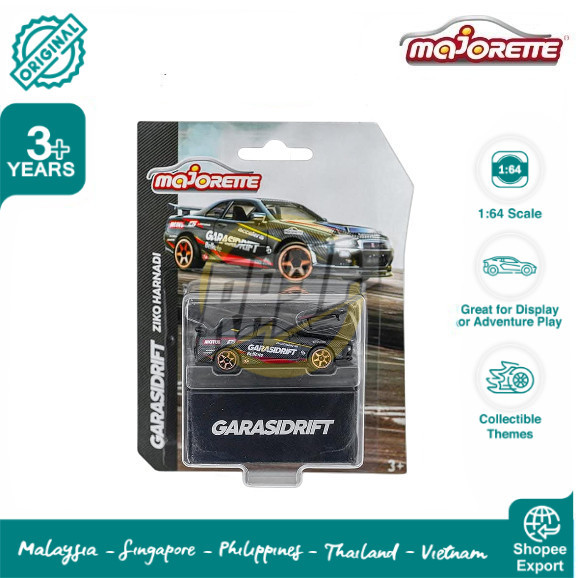 Majorette Garasidrift Ziko Harnadi Nissan Skyline Gt-R R34