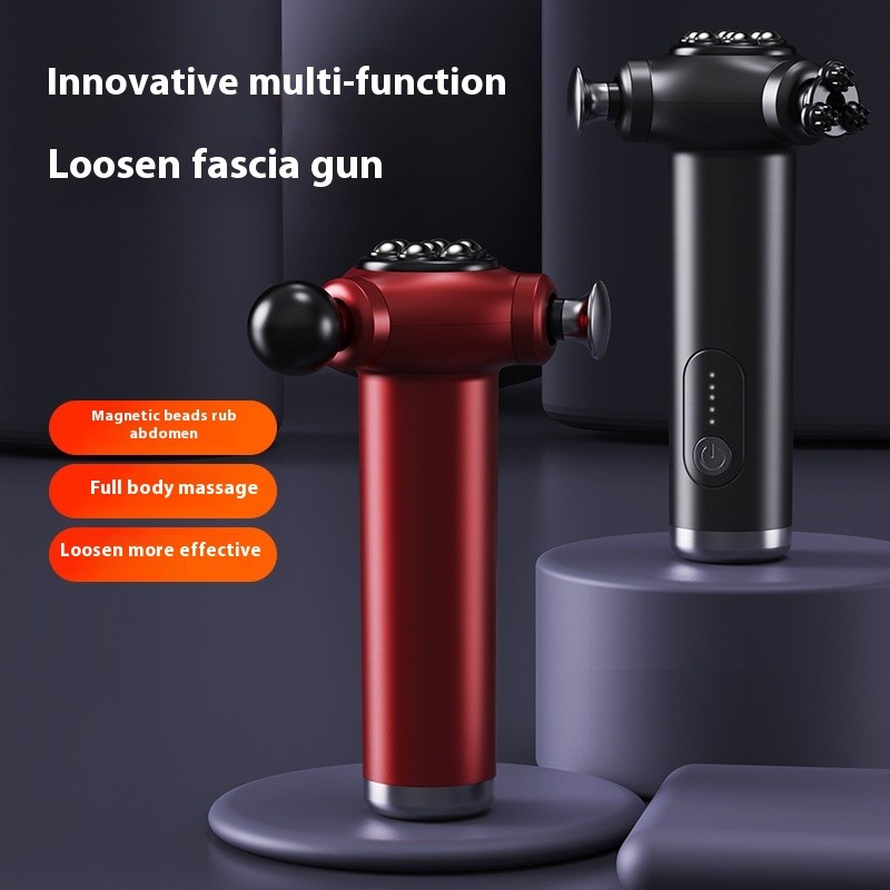 Three Heads High Frequency Electric Massage Gun Magnetic Bead Abdominal Massager Muscle Relax Whole 