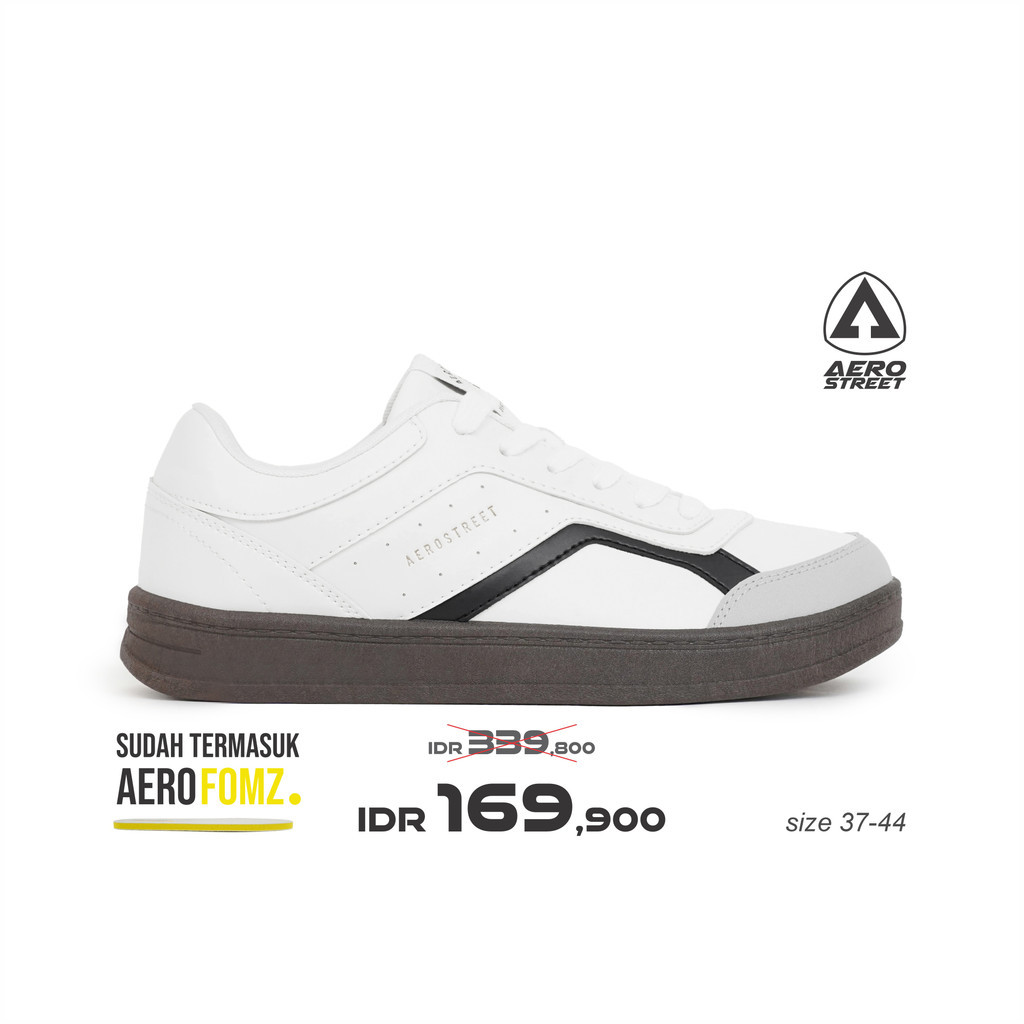 Aerostreet 37-44 Diego Coklat Tua Putih Putih - Sepatu Sneakers Casual