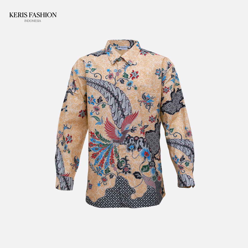 Keris Gallery Kemeja Batik Reguler Fit Lengan Panjang Motif Jagad Lestari - Kuning