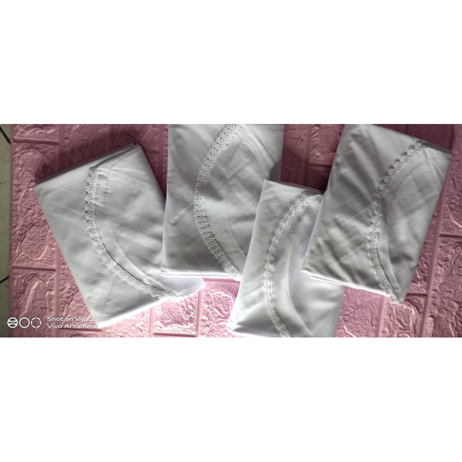 NSW- Jilbab segi empat renda putih ala gontor SANTRI SANTIWATI PONDOK PESANTREN GONTOR