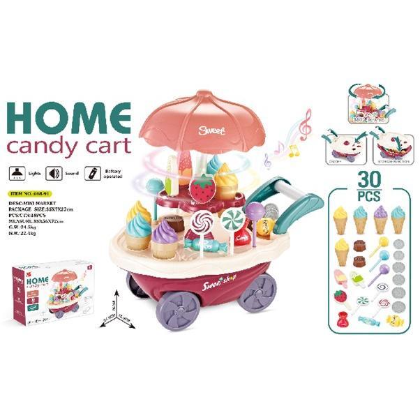 Mainan Anak Mini Sweet Shop 30Pcs Ice Cream Cart 668
