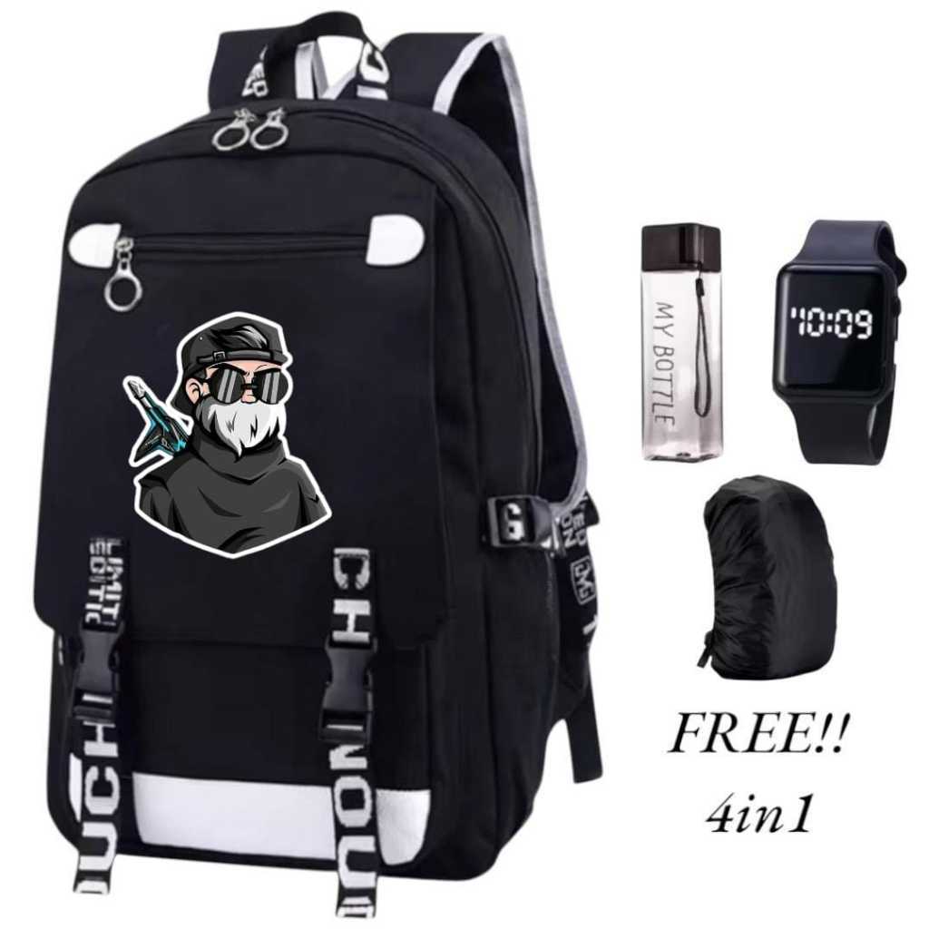 Tas Sekolah Anak SD Smp Laki Laki Perempuan Free Fire Jenggot MP40 0037 Ransel anak sekolah unisex F