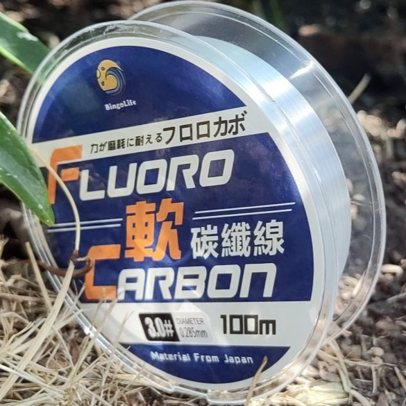 Bingolife Senar Pancing Fluorocarbon Sensitif 100m Jernih Ukuran 0.6#-8# Maksimal 14.4kg Responsif u