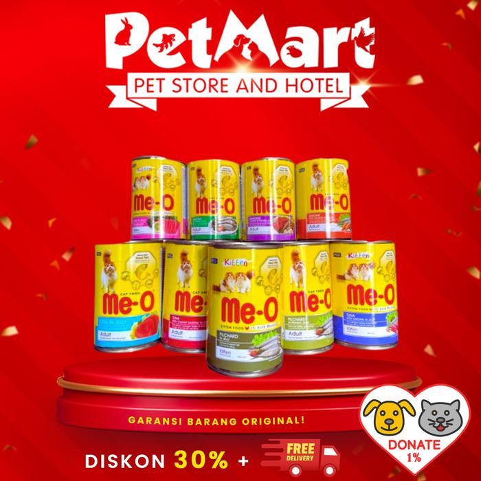 New Pets Store Meo Me-O Makanan Kucing Basah Kaleng 400GR Setara Whiskas Premium Tuna Sardine Seafoo