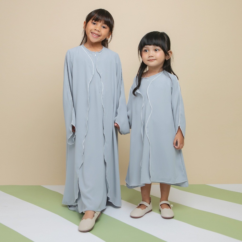 Lozy Hijab - Aisha Abaya Dress Kids (Abaya Dress Anak Perempuan Couple Set Ibu Bahan Arabian Premium