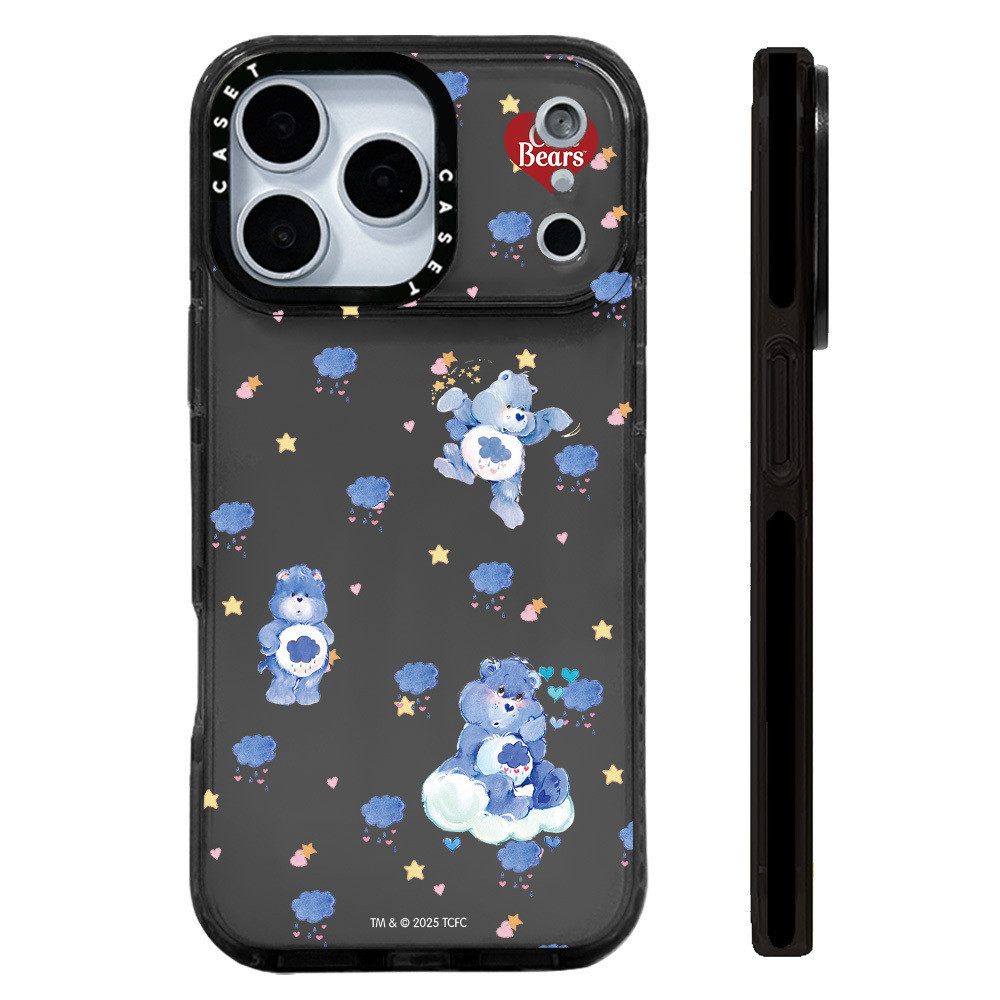 Cute Care Bears Sticker Custom -Cloudy Color Case Kompatibel Untuk IPhone 11 13 14 15 16 17 Pro Max 