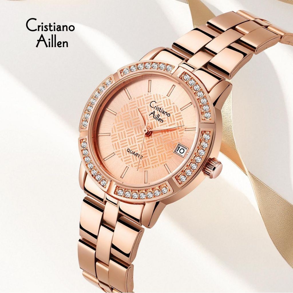 JAM TANGAN WANITA ORIGINAL CRISTIANO AILLEN KACA SAPPHIRE ANTI GORES 893 RT