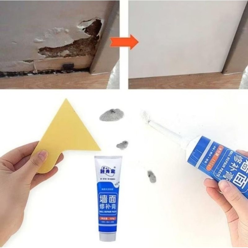 Omega Magic White Cream Lem Dinding Dempul Dinding Dempul Tembok Retak Perbaikan Dinding Praktis