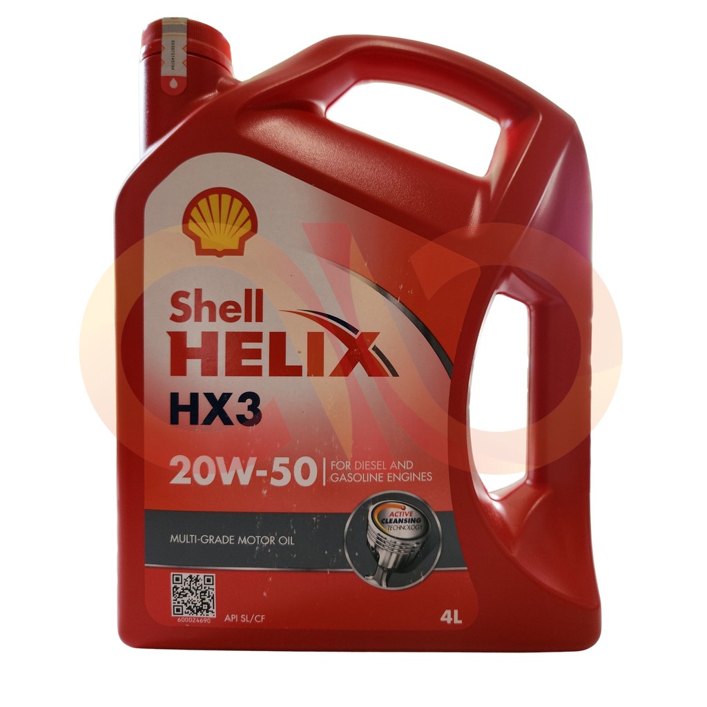 Shell | Oli Mobil Helix HX3 20W-50 4 Ltr / 1 Galon || mesin diesel bensin