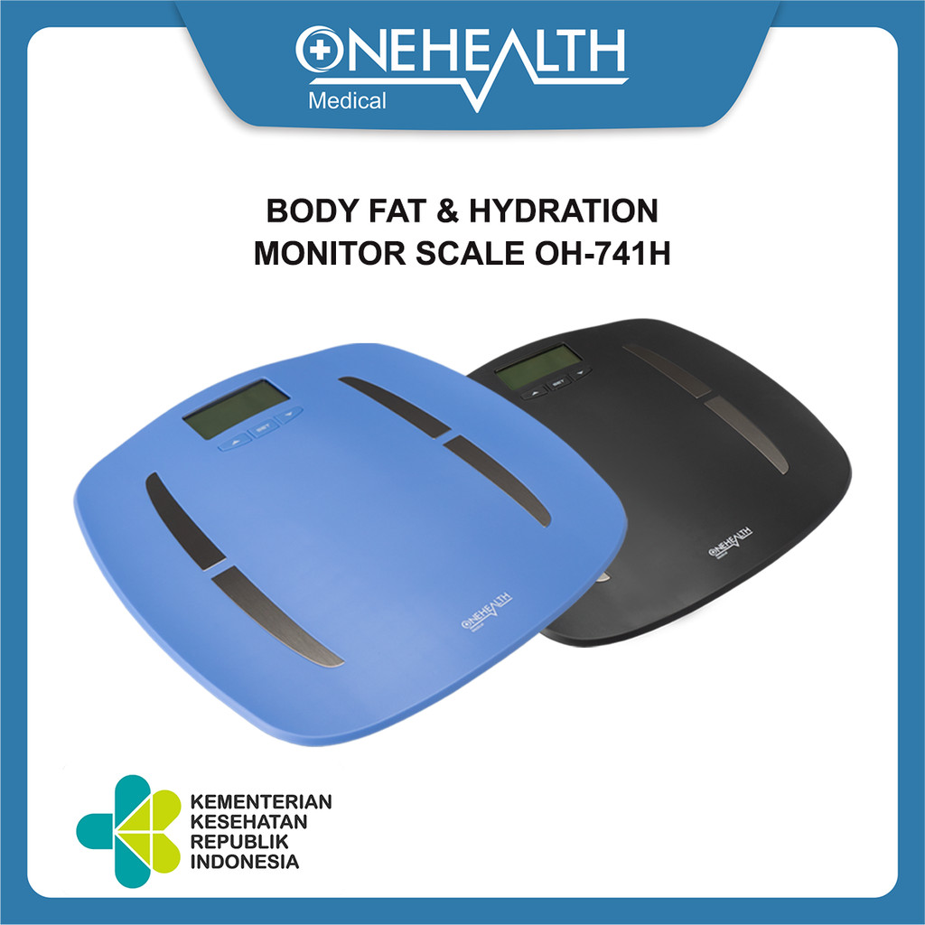 OneHealth OH-741H Timbangan Badan Cerdas Hitam 30.5x30.5cm, Kapasitas 180kg