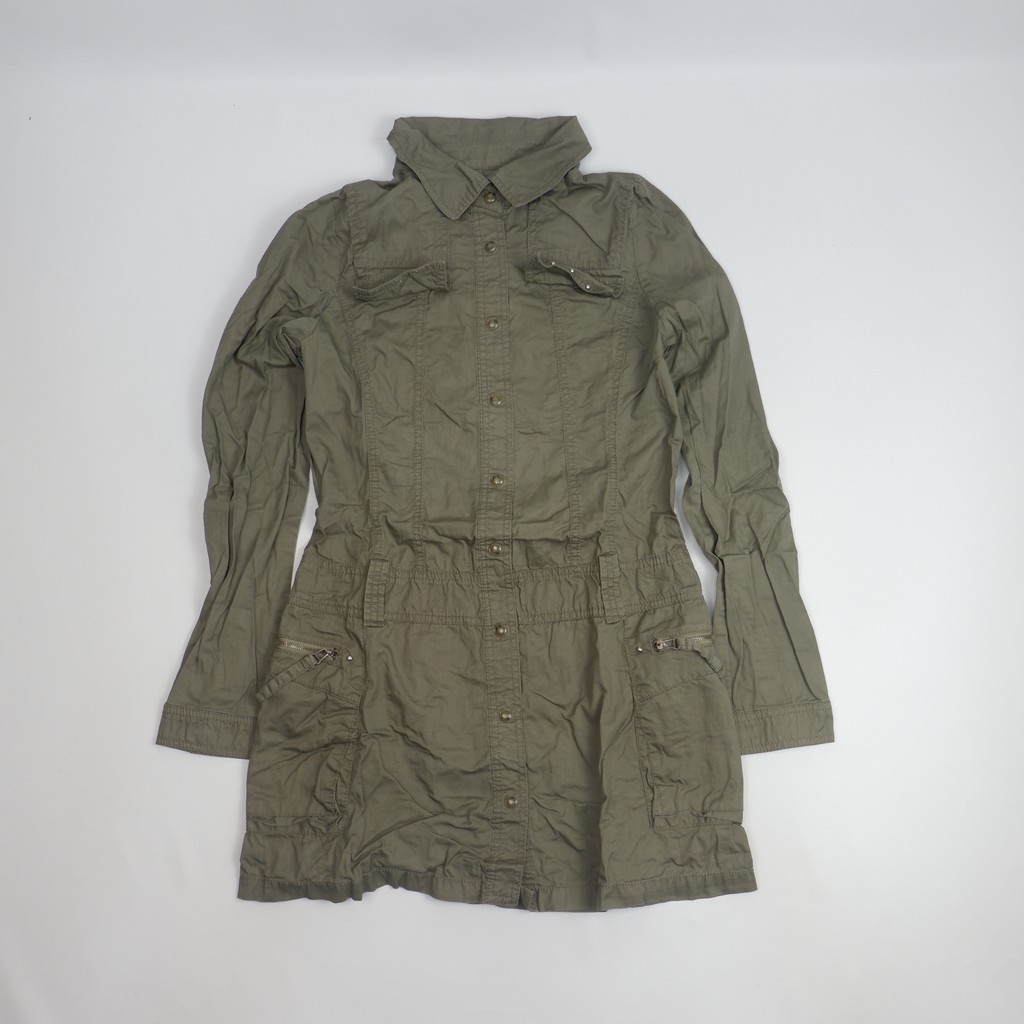 CLRIDE Lightweight Military Style Long Jacket Casual Outerwear – Preloved