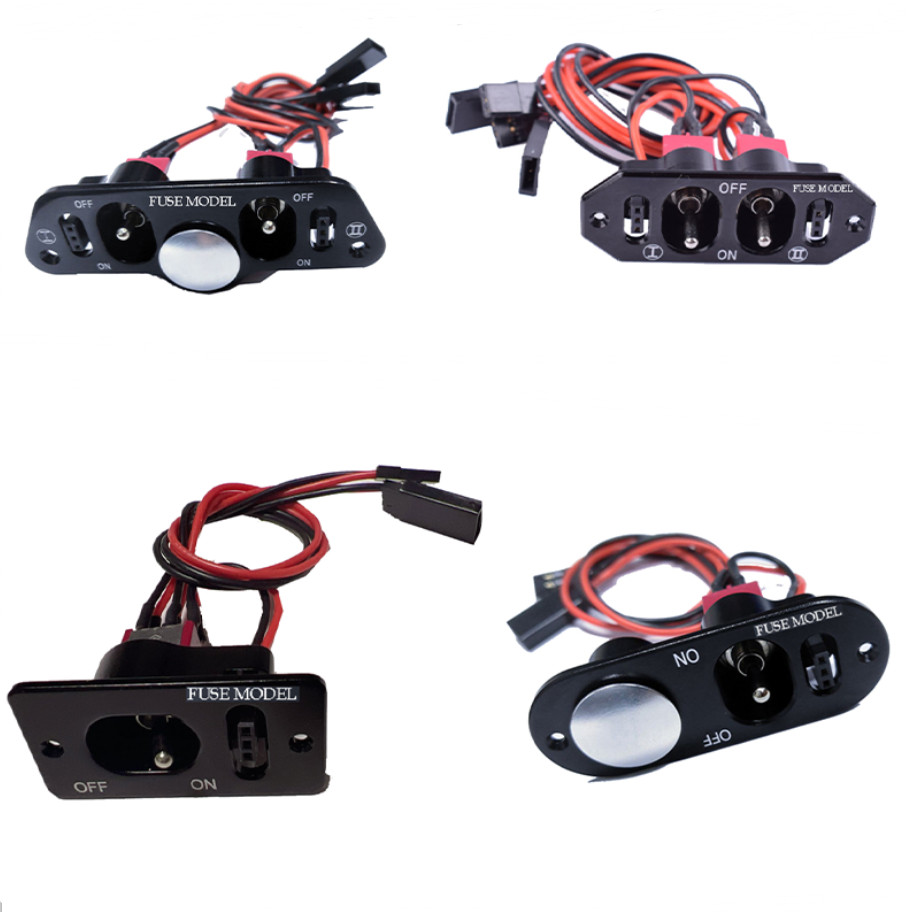 RC large Middle Small Square Heavy Duty Dual Power Swit Anozed Aluminum with Fuel Dot for RC Model H