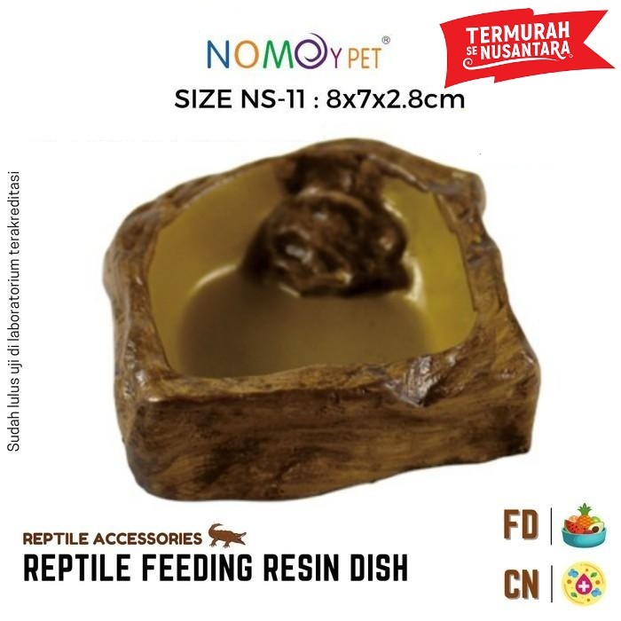 Water Dish Reptile Snake Gecko Bearded Dragon Resin NOMOY NS-11 Tempat Minum Kecil BD Corn Snake Gec