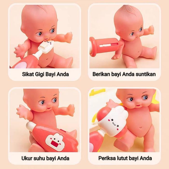 [FISHER] Mainan Peran Dokter Set + Celemek | Medical Toys | Mainan Dokter Anak - dokter biru Terlari