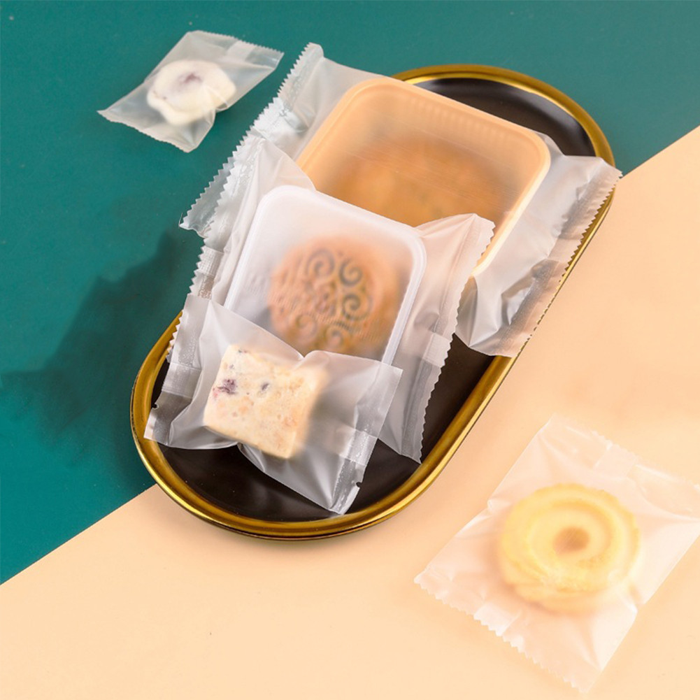 100pcs Tas Selofan Buka Atas untuk Camilan Pesta Pesta Pernikahan Ukuran Beragam