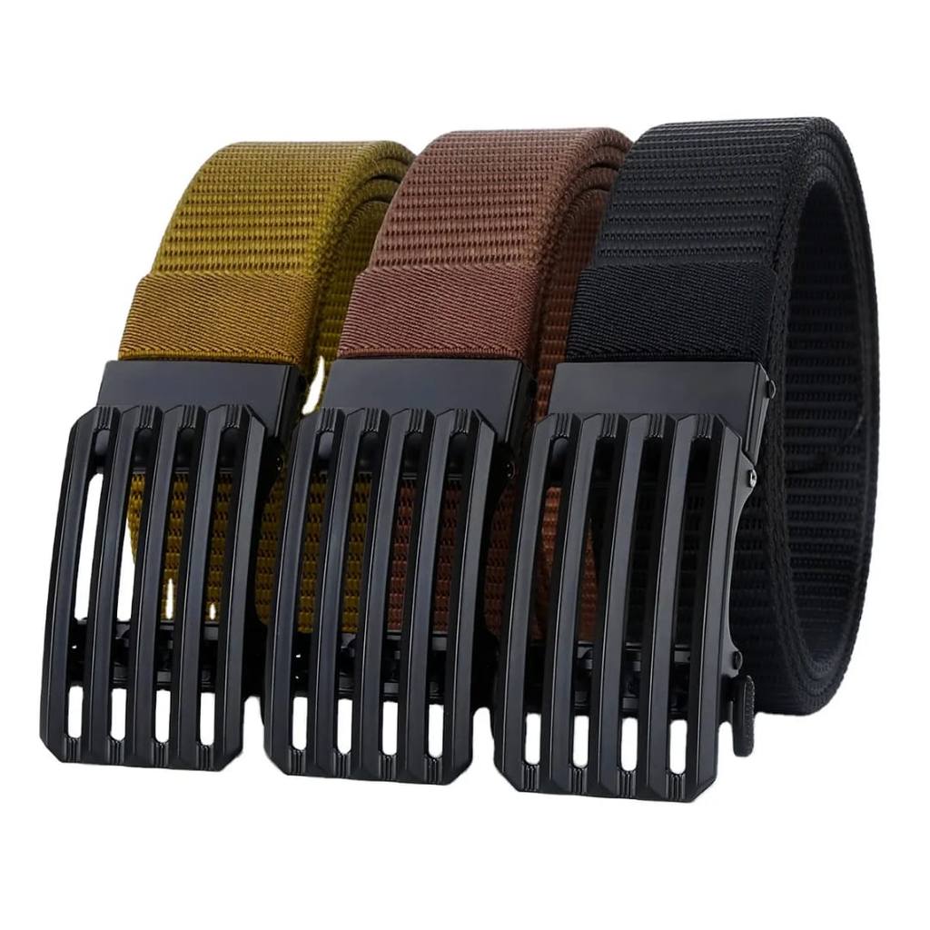 BESTIEOS88 Ikat Pinggang Tactical Pria Kanvas Bahan Kepala Metal / Sabuk pria kanvas tactical
