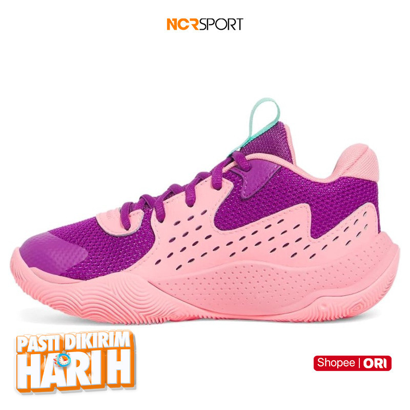 Hoops Point Sepatu Basket UA Jet '23 Andromeda Purple Original 3026634-514