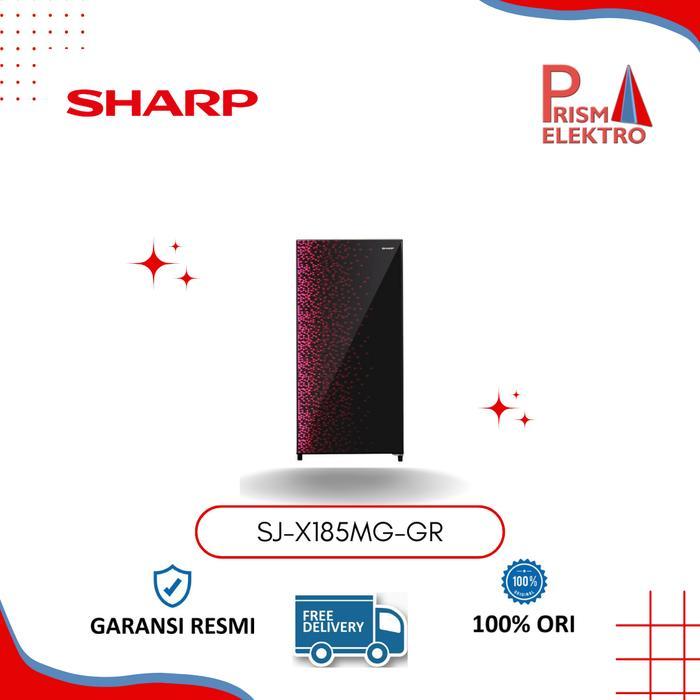 SHARP KULKAS 1 PINTU MERAH/UNGU SHARP SJ-X185MG-GR/GB - MERAH