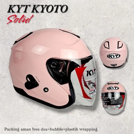 KYT KYOTO SOLID PINK ORIGINAL - HELM KYT KYOTO HALF FACE TERBARU - JAMINAN 100% ASLI