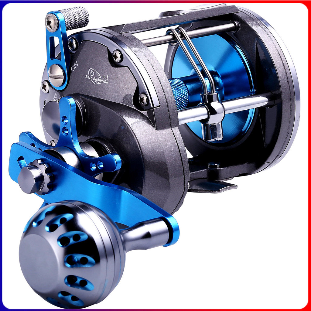 Sougayilang Gulungan Trolling Alat Gulungan Pancing Drum Wheel Trolling Reel Full Metal Boat Saltwat