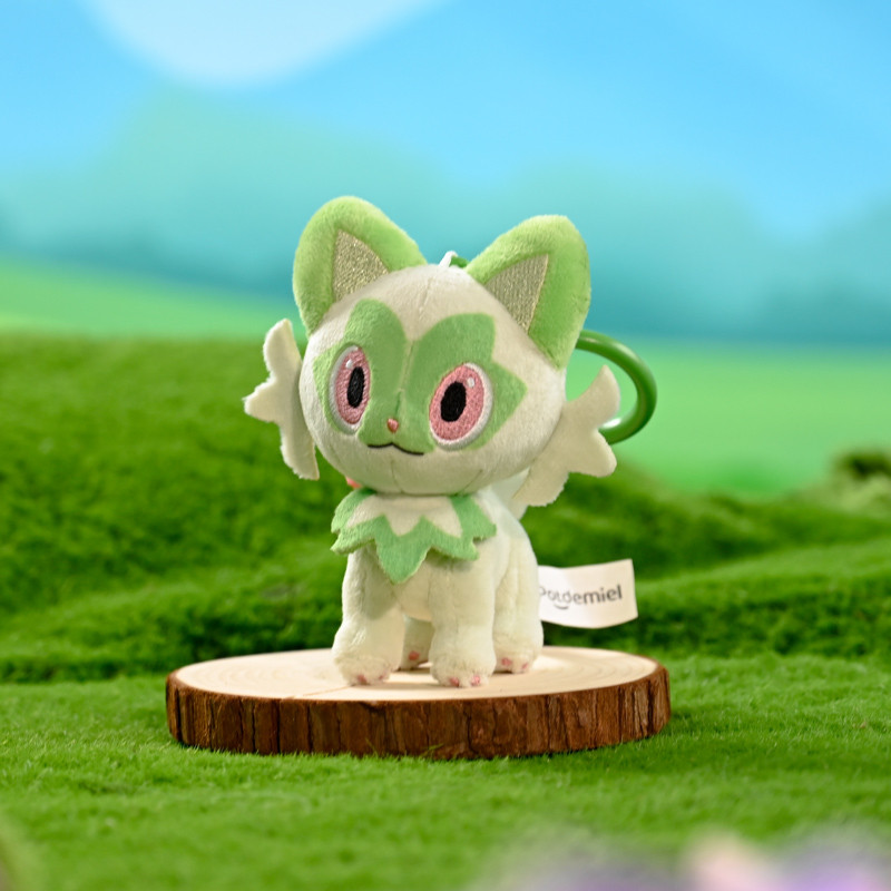 Genuine Pokemon Sprigatito Love Serie Kawaii Plush Stuffed Toy Keychain Backpack Pent Keyring Doll B