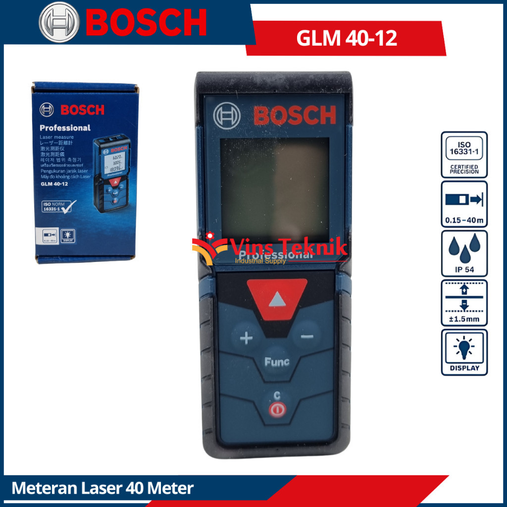 Bosch GLM 40-12  Meteran Laser 40M Distance Measuring Unit GLM40