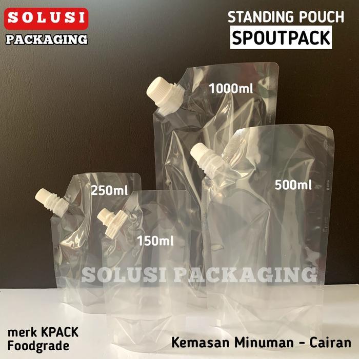 KEMASAN SPOUTPACK KPACK STANDING POUCH SPOUT BENING MINUMAN CAIRAN - 150ml (9x15)
