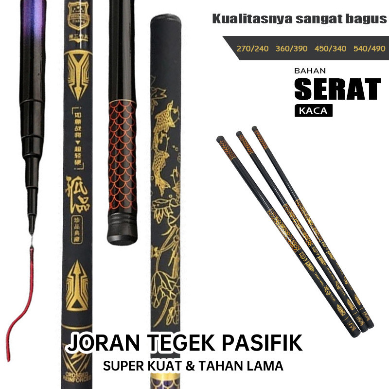 COD Joran Tegek atik Hantu Tua Joran 540 Carbon Medium Hard Pancing Tegek Pancing 270-540 Tegek Kaku