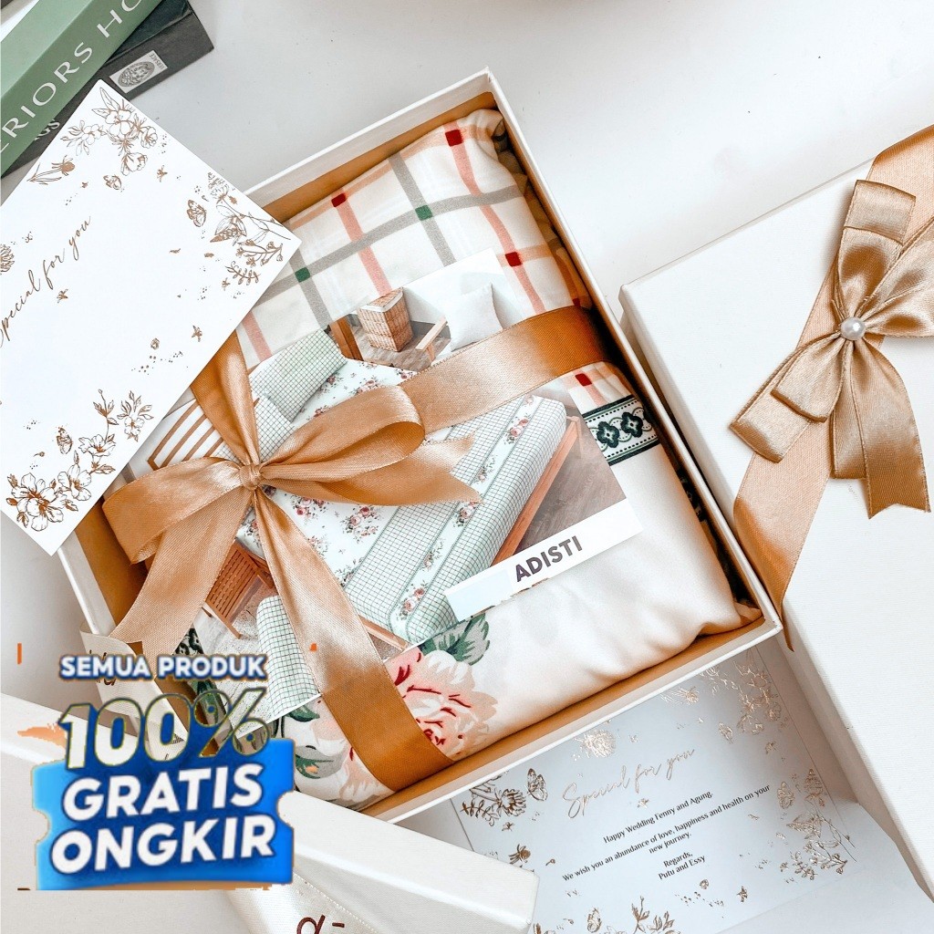 Denida - Premium Hampers Sprei Kintakun Lady Rose 160x200cm | Hadiah Nikah | Kado Wedding | Hampers 
