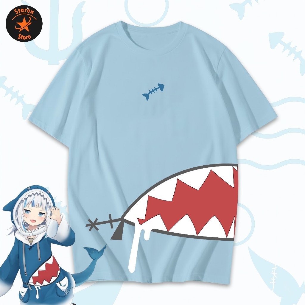 Kaos Gawr Gura Kaos Hololive Gawr Gura Unisex Pria Wanita Bahan Cotton Combed Premium Nyaman