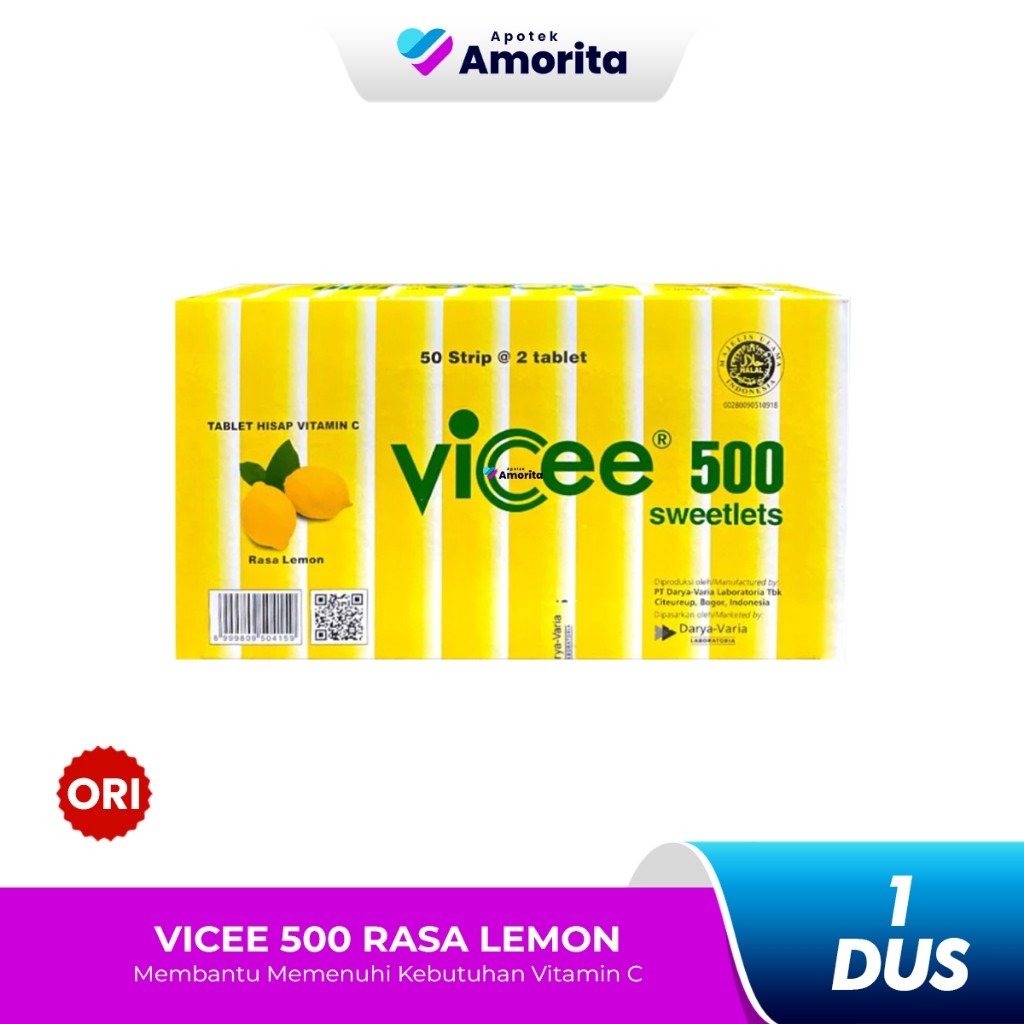 Vicee 500 Mg Lemon 1 Box - Tablet Hisap Vitamin C