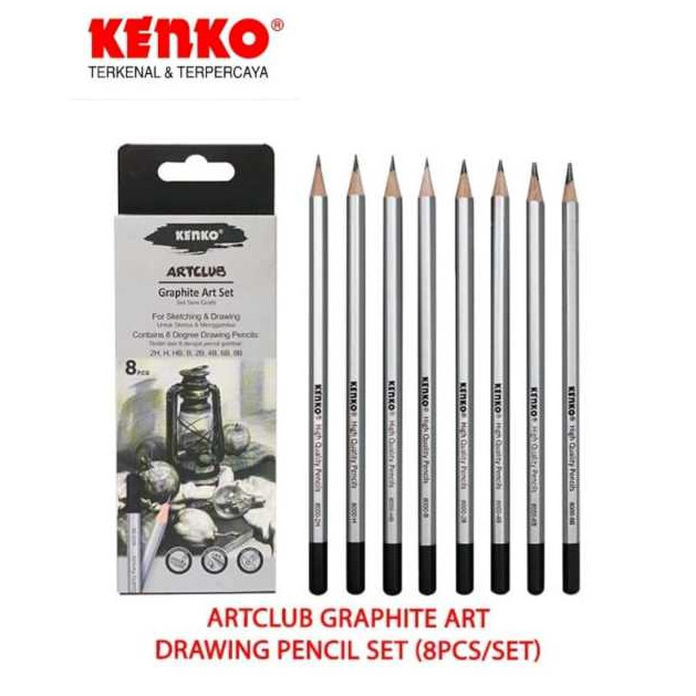 Kenko Artclub Drawing Pencil 8000-8S Pensil Gambar 1 Set