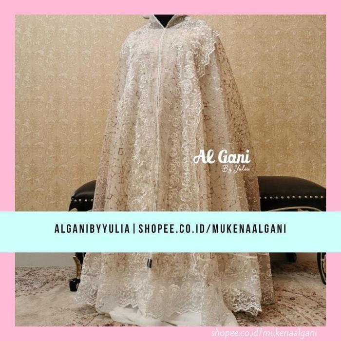 Mukena Dewasa Mewah jumbo Mukena Ameera berenda Putih Gold EXLUSIVE