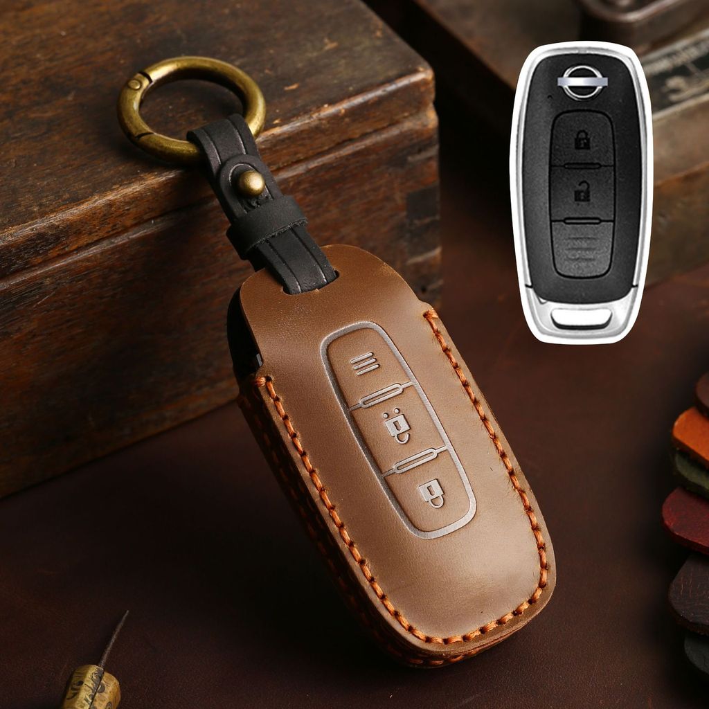 RS For Nissan X-trail T33 Kicks Qashqai J12 Juke Teana Altima Ariya Leather Car Key Cover Case Prote