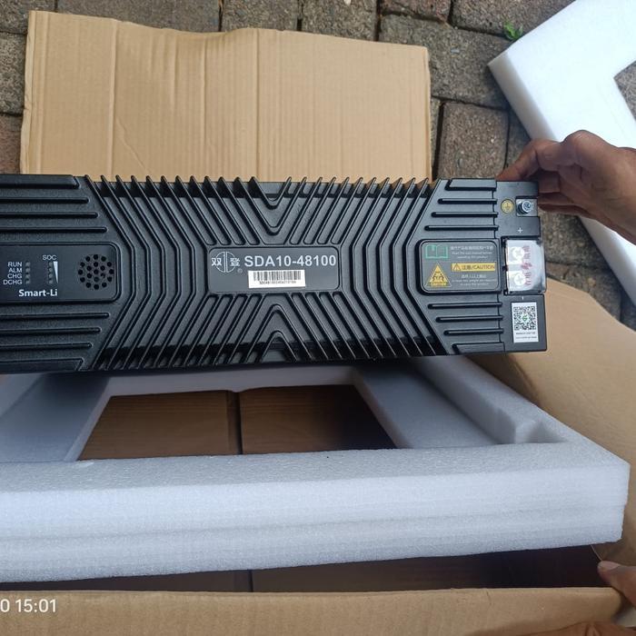 battery lifepo4 bekas like new 48v 100ah thn 2025 merek shoto smart li