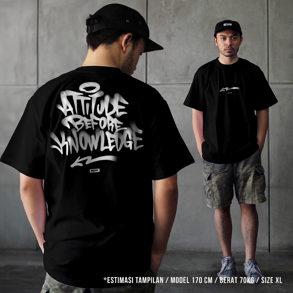 HOT MDFK Attitude Graffiti T Shirt (Black) 24S Cotton