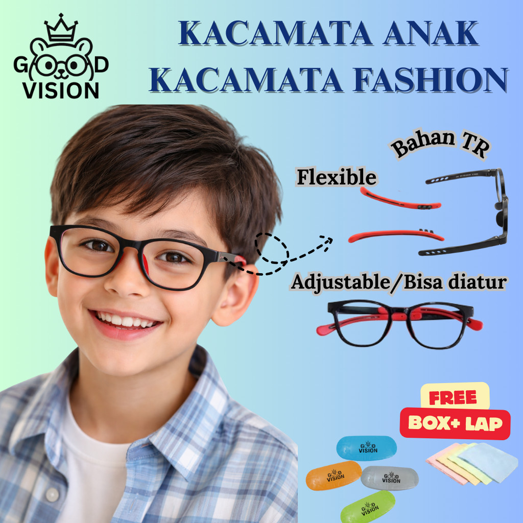 Frame & Lensa Blueray Kacamata Korea - Kacamata Unisex dengan Gaya Korea Terkini [TRJ06]