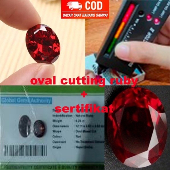 Batu Permata Ruby Red Natural Original Bersertifikat