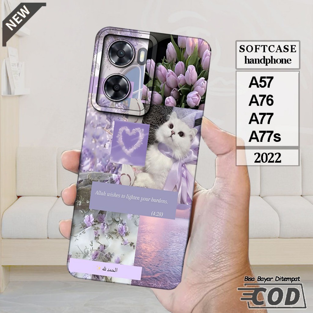 Case OPPO A57 _OPPO A76 _OPPO A77 _OPPO A77s  -Casing Silikon  hitam bening lentur elastis keren