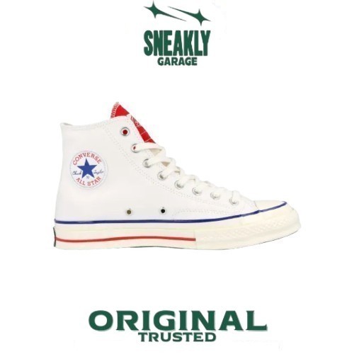 Sepatu Converse Chuck Taylor All Star 70s Hi Optical White Red  Sneakers Unisex
