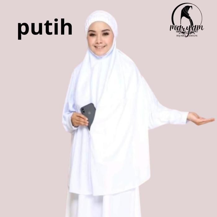 Bergo Umroh Dan Haji Berlengan Panjang - Putih